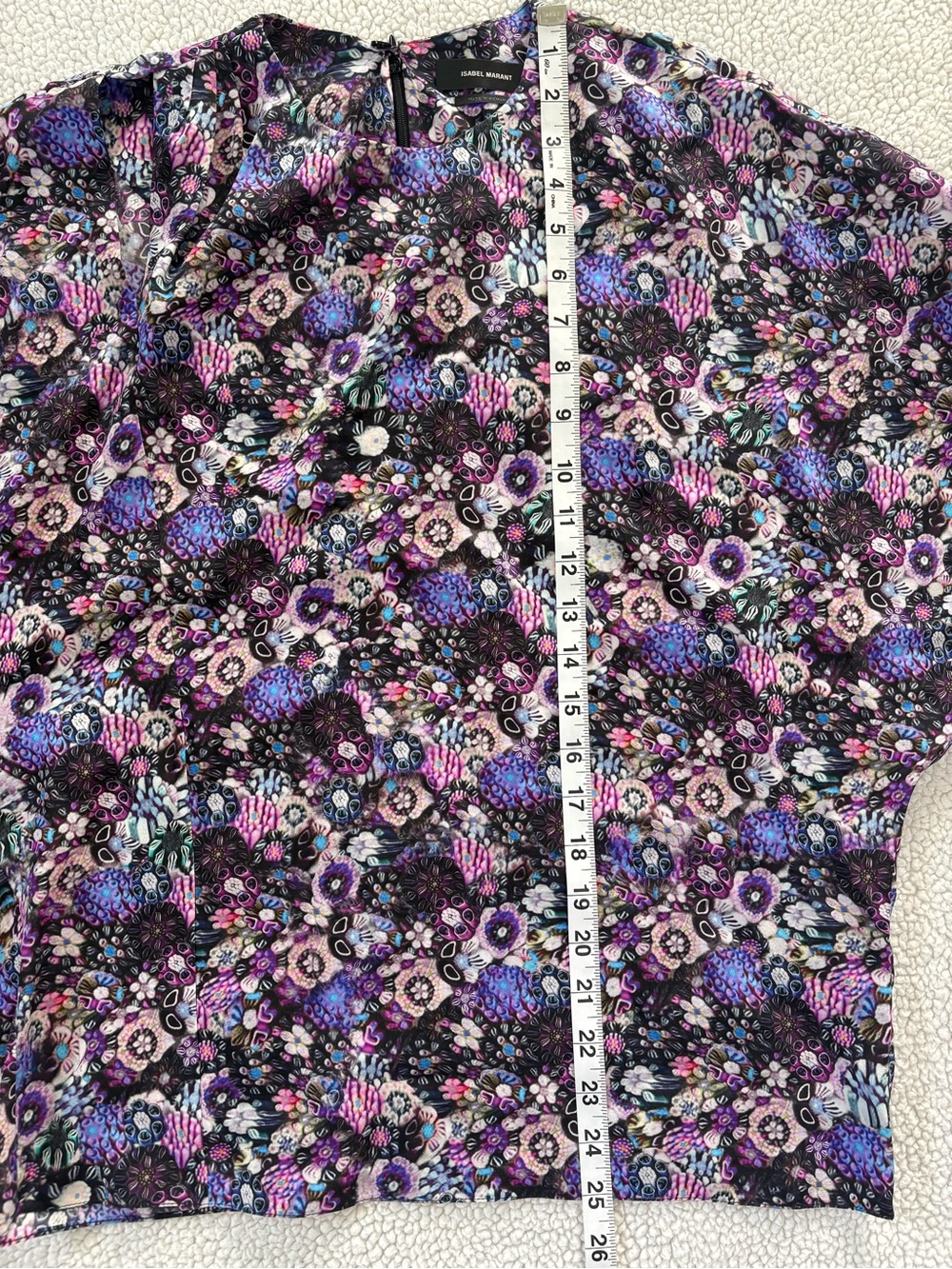 Isabel Marant Saldana Silk Top Ultra Violet Women's FR40 NWT Cutout - Picture 9 of 10